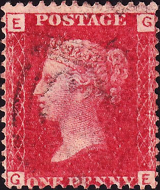 Великобритания 1864 год . Королева Виктория 1 p , пл. 97 . Каталог 4,50 фунтов . (025)